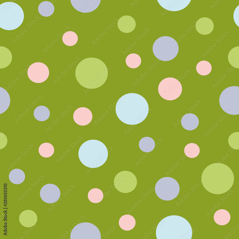 Green vector repeat pattern with pastel dot. Perfect for paper and textile projects or events.