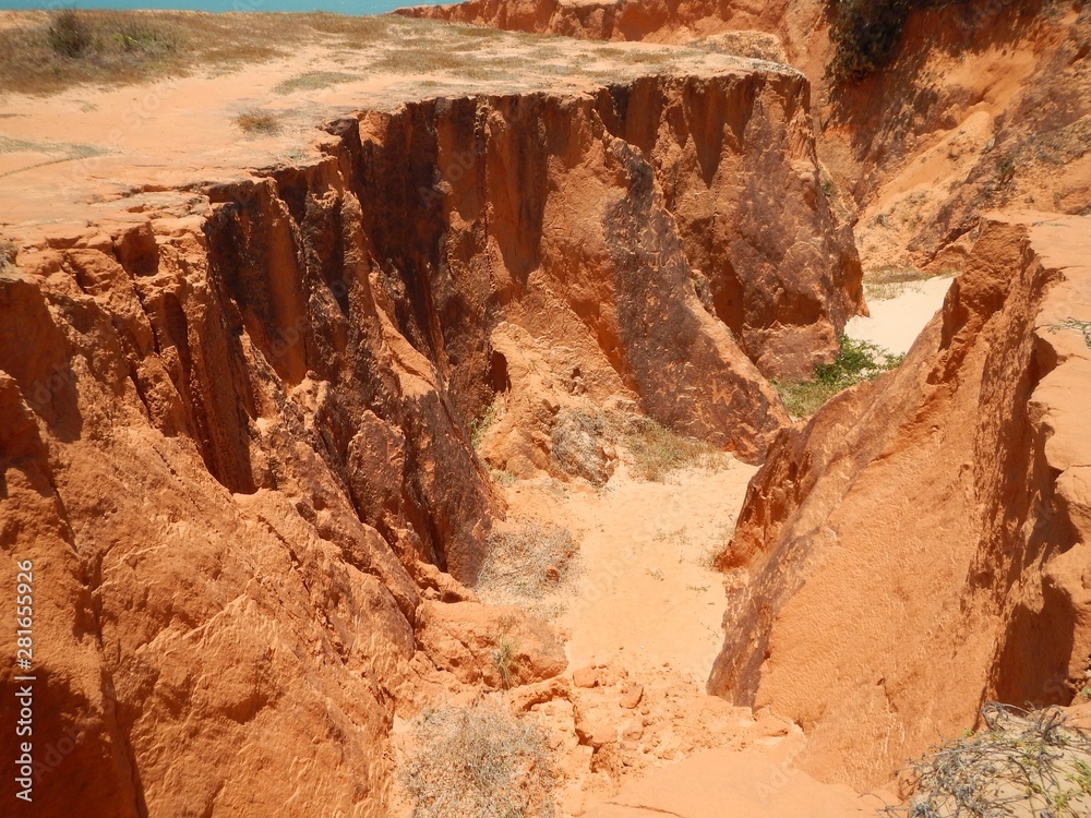 Obraz premium Cliffs in Beberibe, Ceara, Brazil, close to Morro Branco beach.