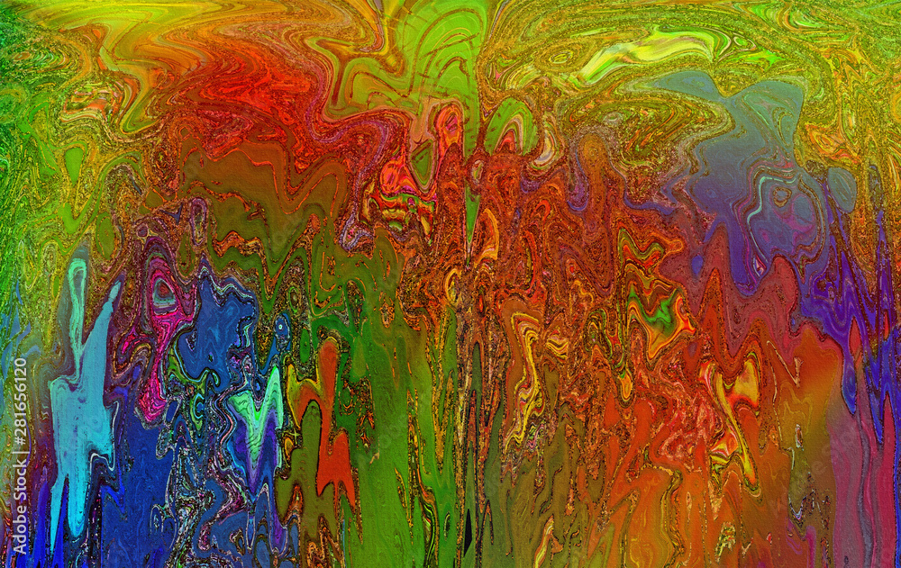 Wild colorful digital design on canvas