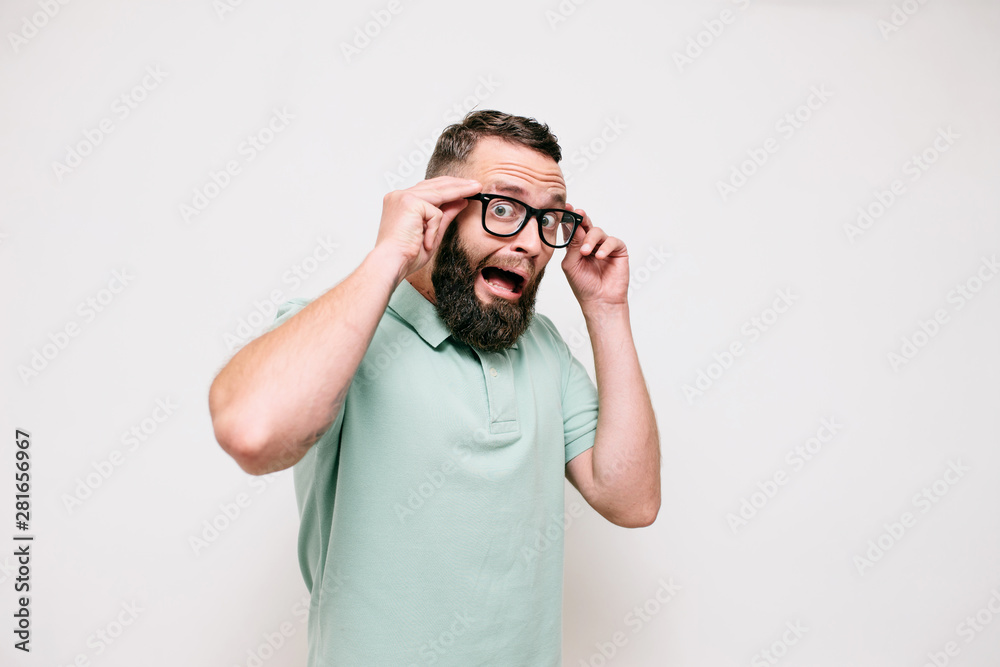 Crazy hipster guy emotions. Collage in magazine style with happy emotions. Colorful summer concept. Crazy hipster guy emotions. Collage in magazine style with happy emotions. Colorful summer concept.