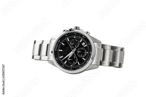 Luxury watch isolated on white background. With clipping path for artwork or design. No shadow.