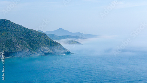 Panoramic view of the Mediterranean coast in Murcia, Spain