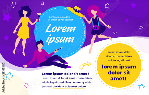 Flyer vector illustration mockup for beauty artists