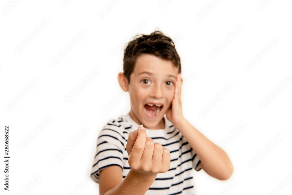 Boy with baby tooth. Child with freshly fallen tooth. Funny kid with baby teeth. Boy with baby tooth. Child with freshly fallen tooth. Funny kid with baby teeth.