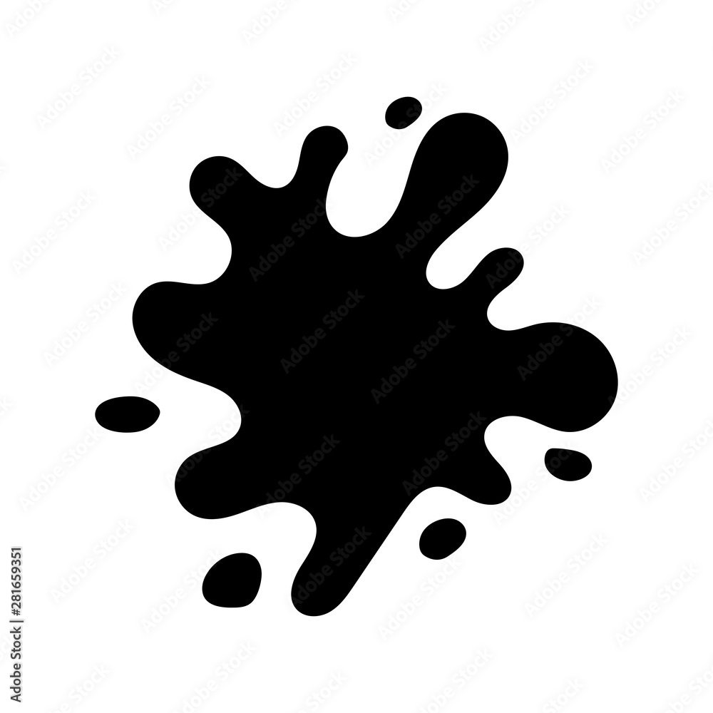 Vector ink splat icon. Paint splash monochrome flat symbol isolated. Spot sign, logo illustration. Vector ink splat icon. Paint splash monochrome flat symbol isolated. Spot sign, logo illustration.