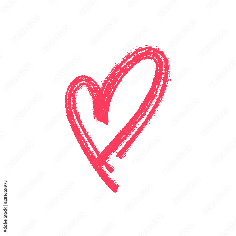Hand drawn heart, love symbol doodle.