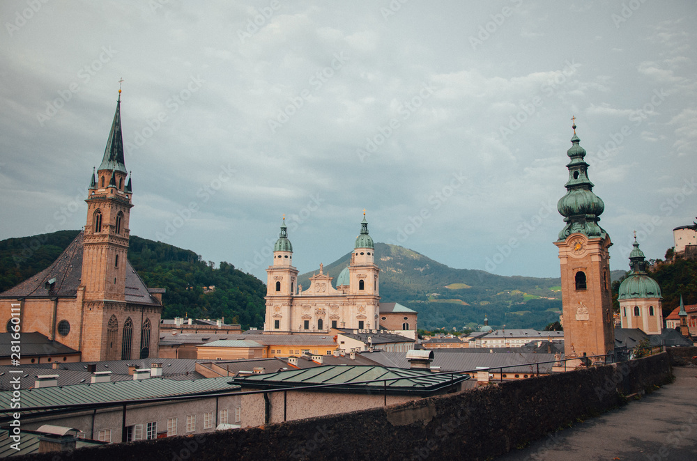 Austria, Salzburg, city view from Hohensalzburg
