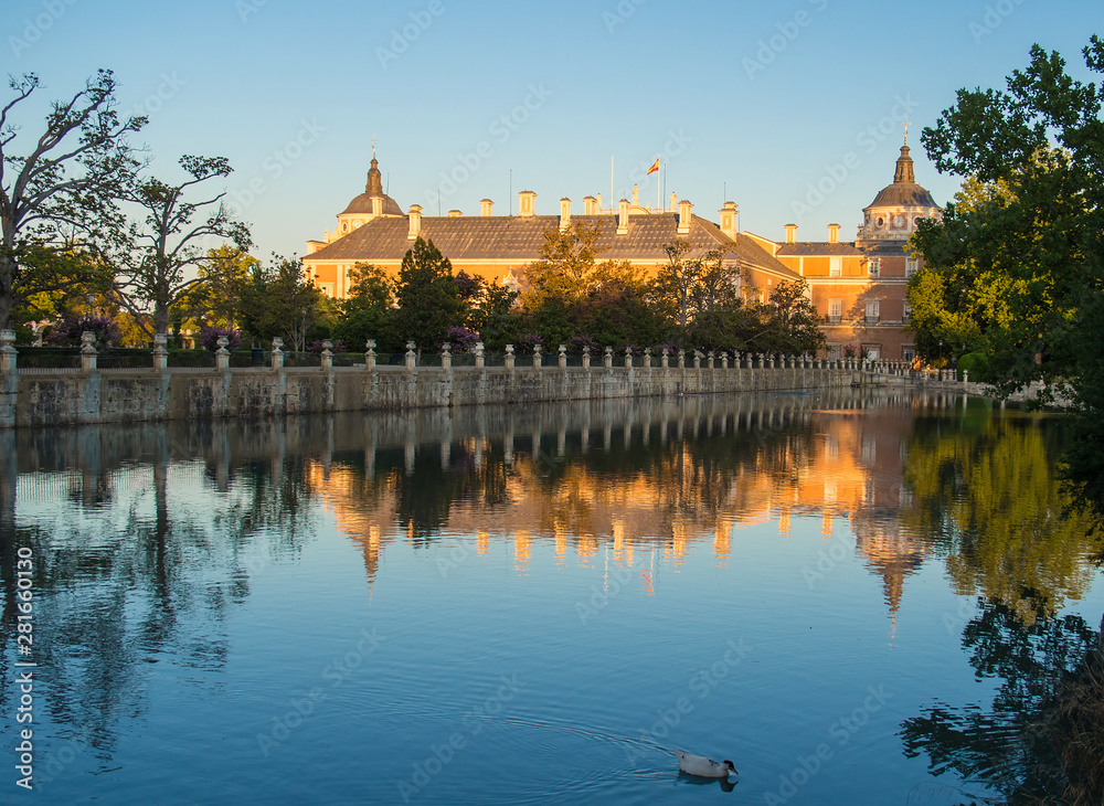 Views from the Tajo river of the Royal Palace of Aranjuez