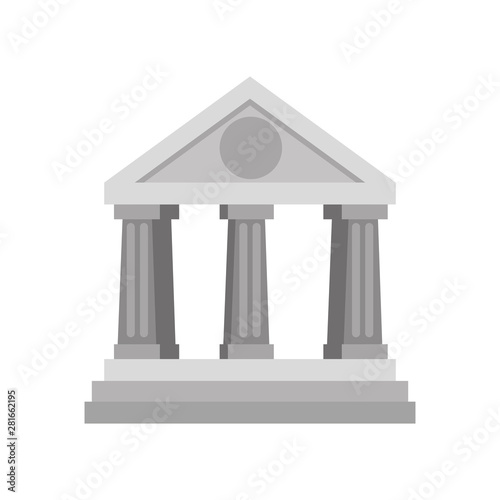bank building facade isolated icon