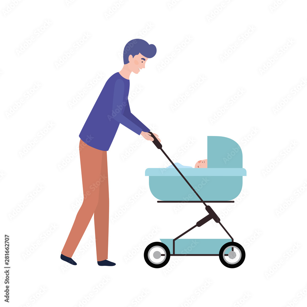Isolated father with baby design Isolated father with baby design