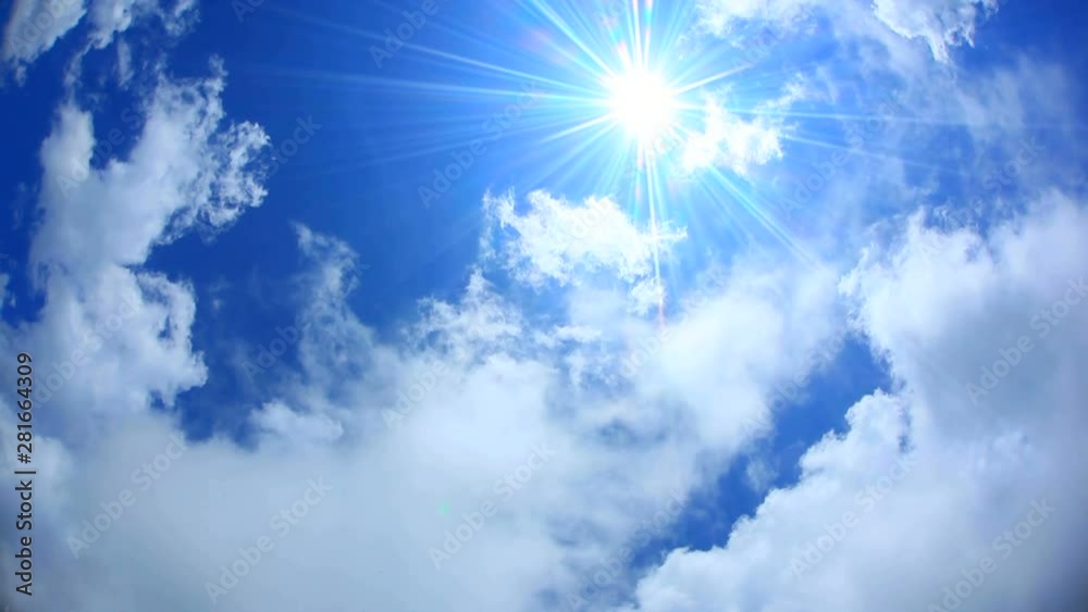 Timelapse of cloudy sky in sunshine