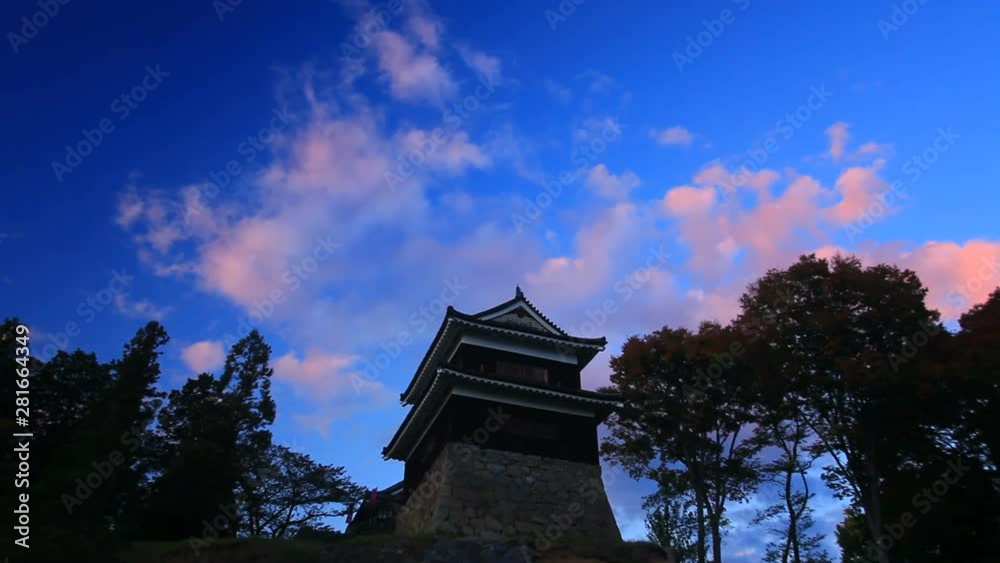 South side tower of Ueda Castle at sunset, Ueda, Japan South side tower of Ueda Castle at sunset, Ueda, Japan