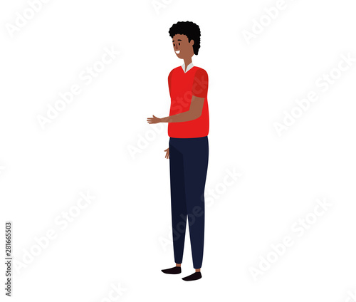 afro businessman worker avatar character