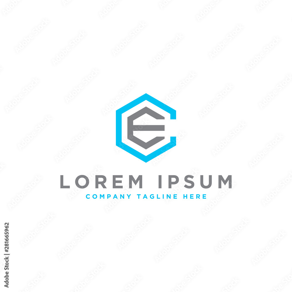 logo design inspiration for companies from the initial letters of the CE logo icon. -Vector