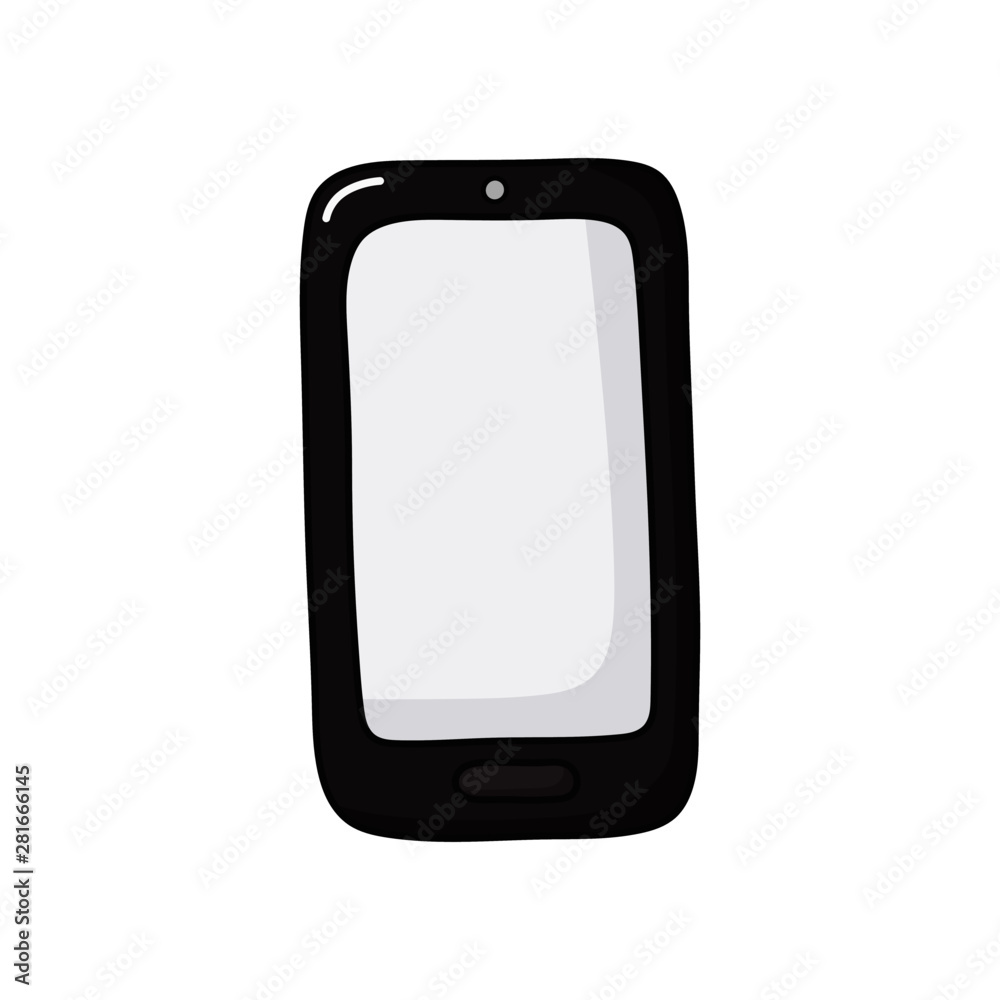 realistic black mobile phone display Isolated on white background. Vector Illustration. realistic black mobile phone display Isolated on white background. Vector Illustration.