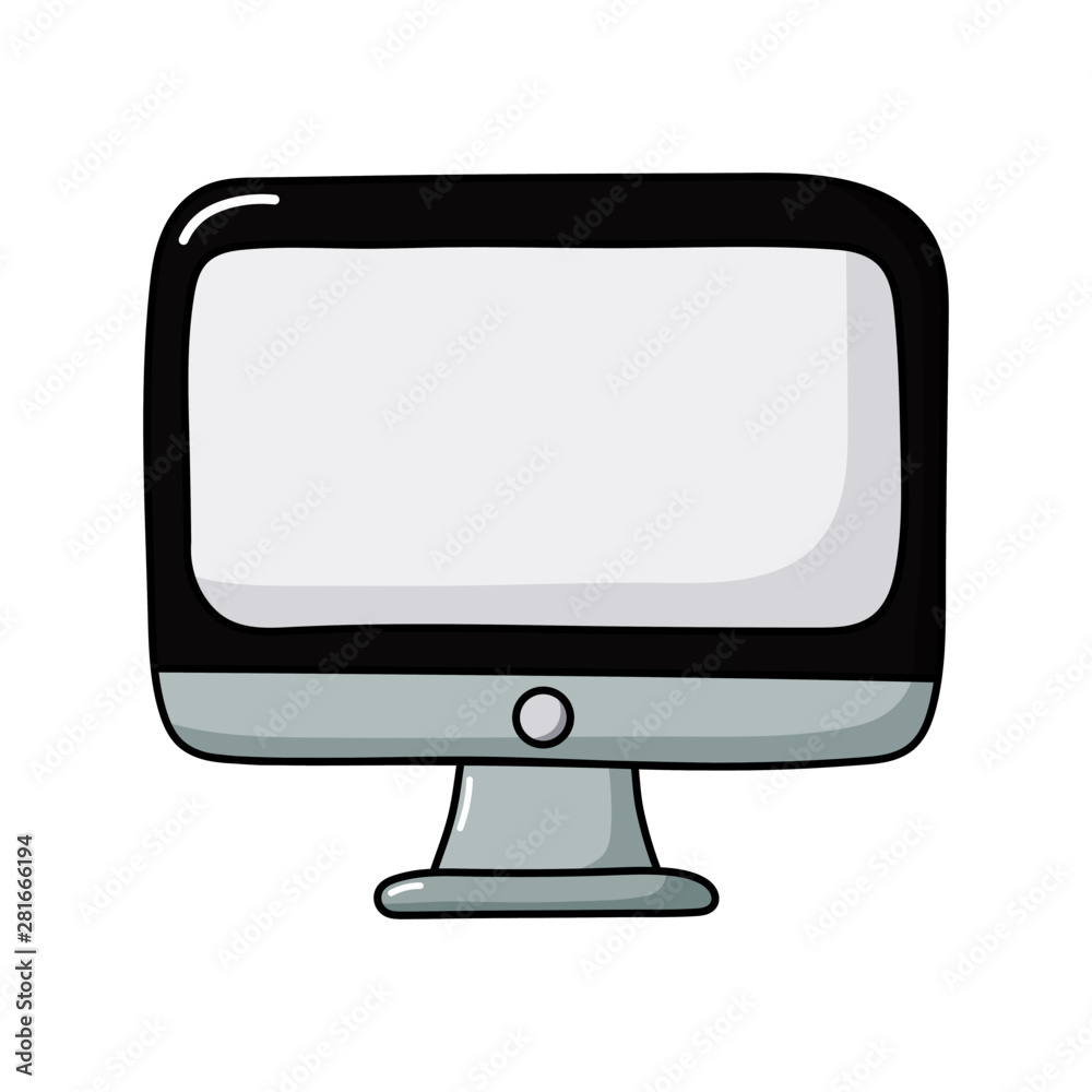 realistic black computer display Isolated on white background. Vector Illustration. realistic black computer display Isolated on white background. Vector Illustration.