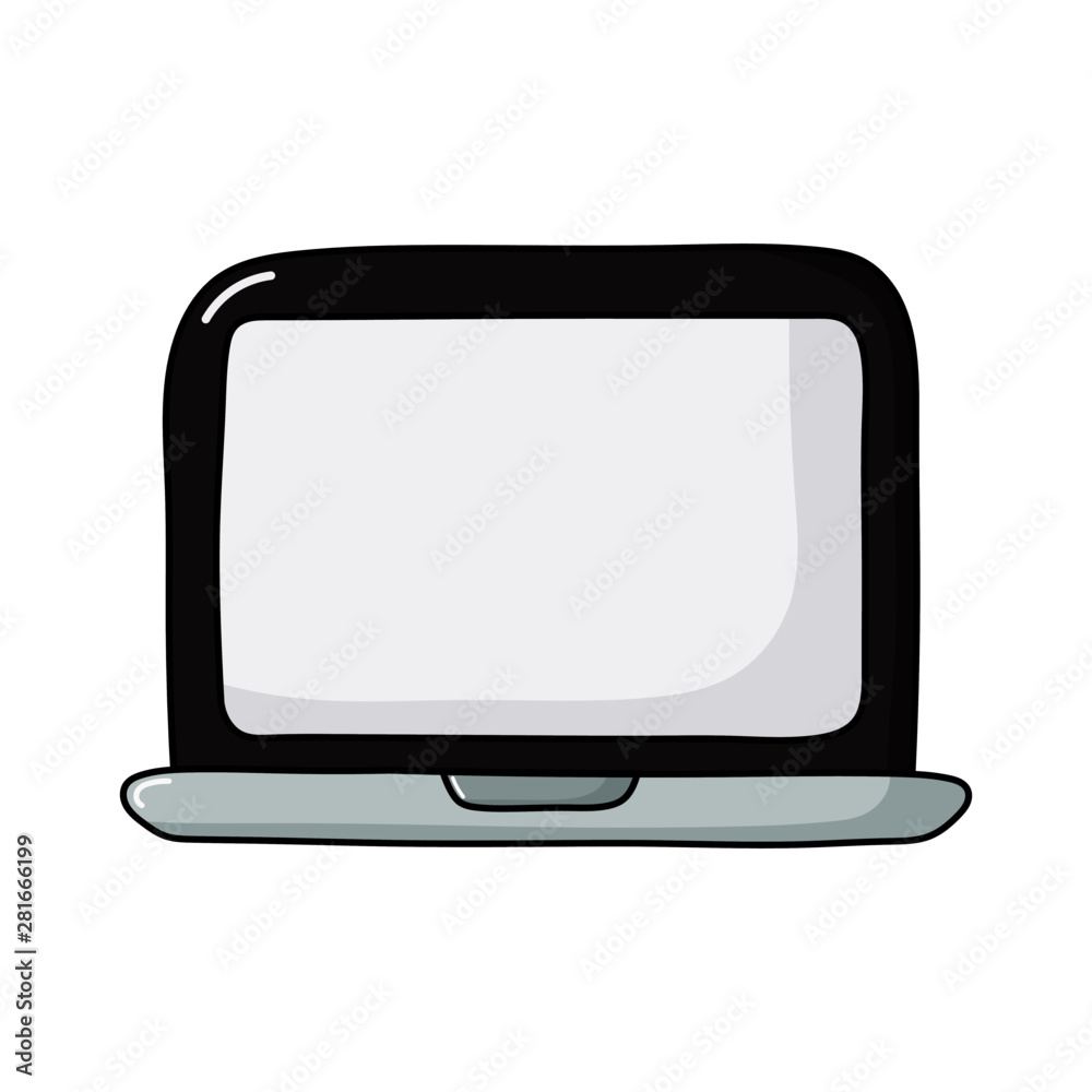 realistic black laptop computer display Isolated on white background. Vector Illustration. realistic black laptop computer display Isolated on white background. Vector Illustration.