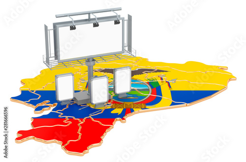 Advertising Business in Ecuador concept, 3D rendering