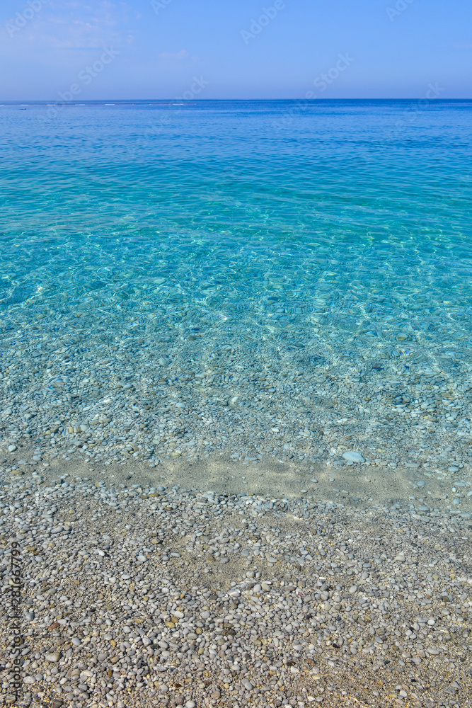 Beautiful sea view. Calm azure sea with breezes of the sun on the water. Mediterranean Sea Beautiful sea view. Calm azure sea with breezes of the sun on the water. Mediterranean Sea