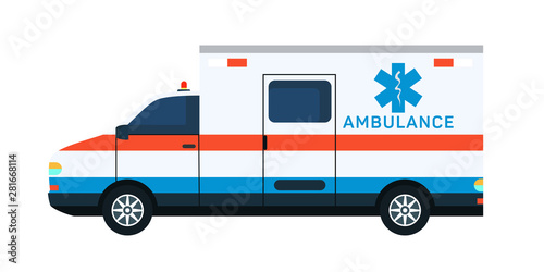 Ambulance car flat vector illustration