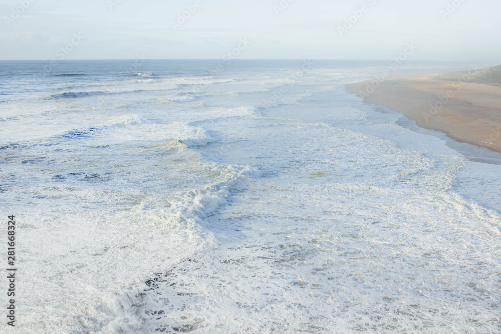 Beautiful beach in Nazare, Portugal Beautiful beach in Nazare, Portugal