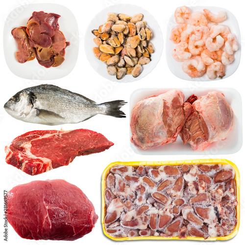Uncooked meat and fish products