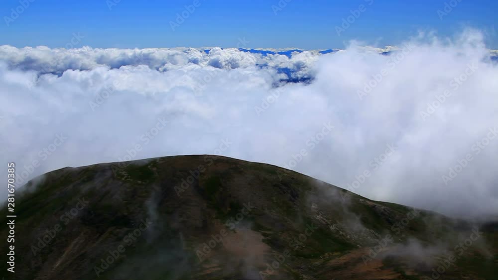 Timelapse of clouds moving over mountain, Nagano Prefecture, Japan Timelapse of clouds moving over mountain, Nagano Prefecture, Japan