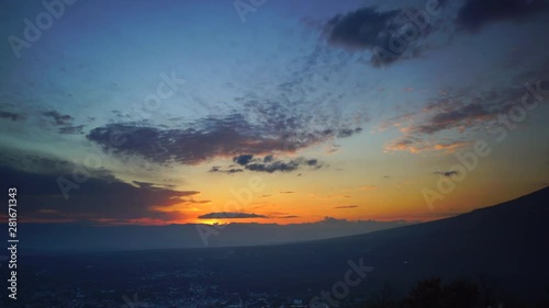 View of Mount Asama at sunset,  Karuizawa,  Kitasaku,  Nagano Prefecture photo