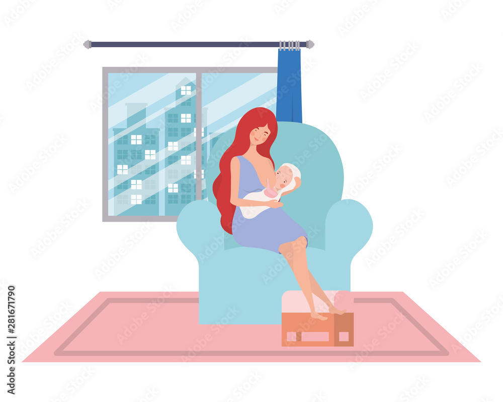 Isolated mother with baby design Isolated mother with baby design