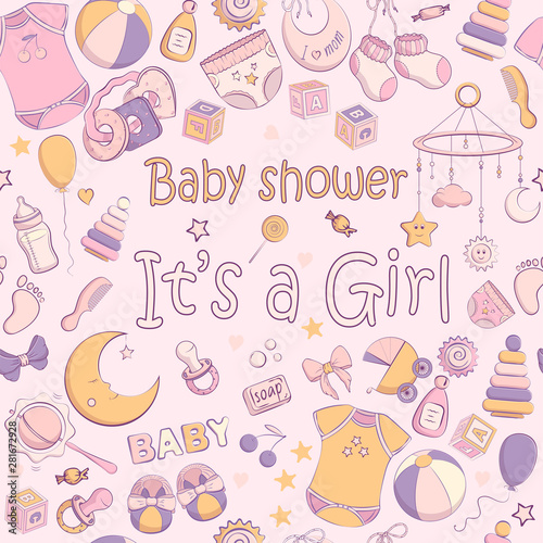 Vector baby shower invitation