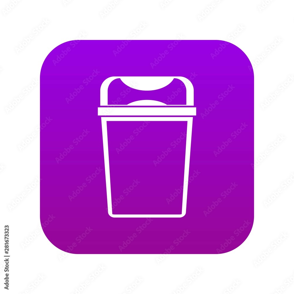 Trash can icon digital purple for any design isolated on white vector illustration Trash can icon digital purple for any design isolated on white vector illustration