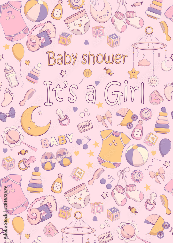 Vector baby shower invitation