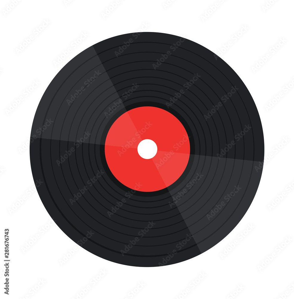 Retro vinyl disk. Vector illustration.