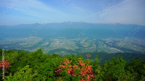 Tilt shot of Ina valley and Central Alps,  Nakagawa,  Kamiina,  Nagano photo