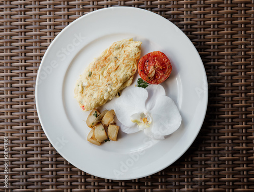 Breakfast at the hotel, travel concept