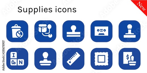 supplies icon set