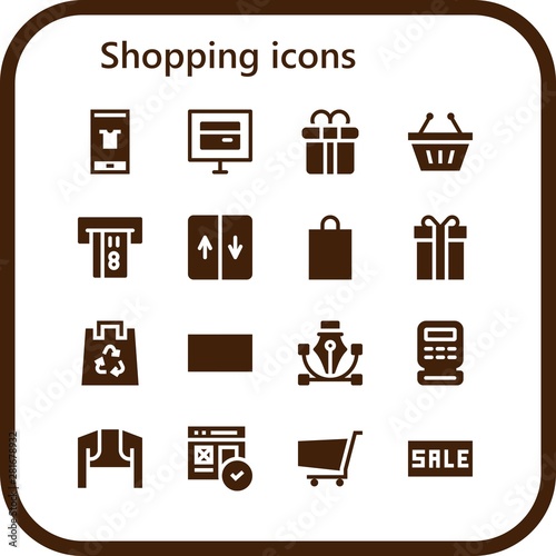 shopping icon set