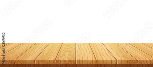 vector wood table top on white background.realistic wooden table, 3d. Element for your design, advertising.vector