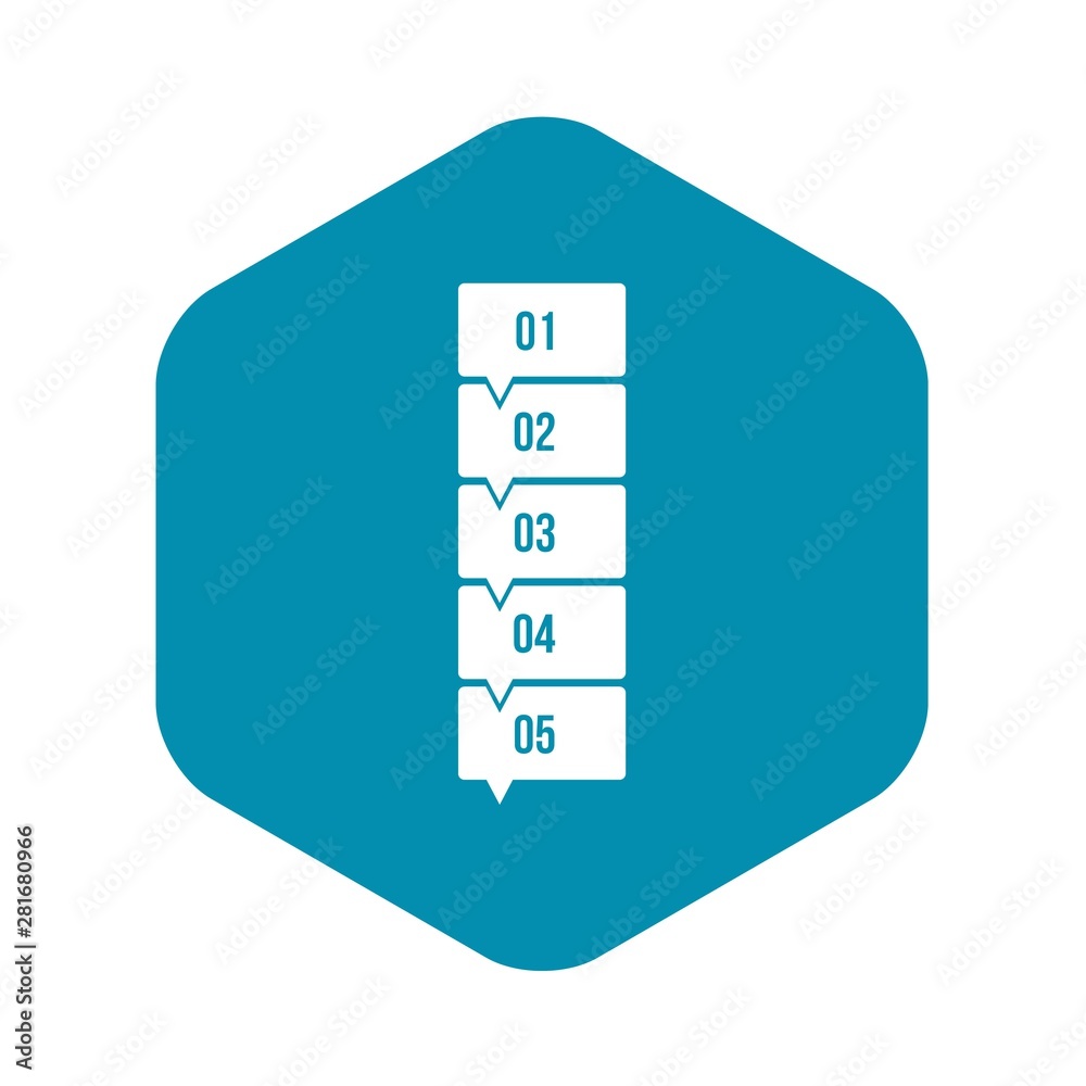 Five steps infographic icon. Simple illustration of five steps infographic vector icon for web design Five steps infographic icon. Simple illustration of five steps infographic vector icon for web design