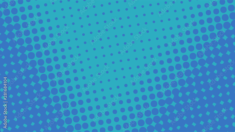 Blue pop art background with dots design, abstract vector illustration in retro comics style Blue pop art background with dots design, abstract vector illustration in retro comics style