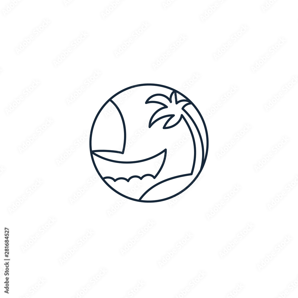 Continuous one line icon boat