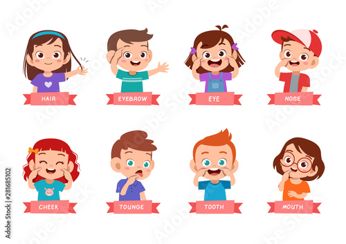 kids pointing body part vector set bundle