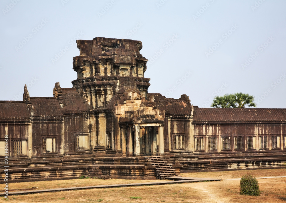 Main gate of Angkor Wat - Capital temple. Siem Reap province. Cambodia
