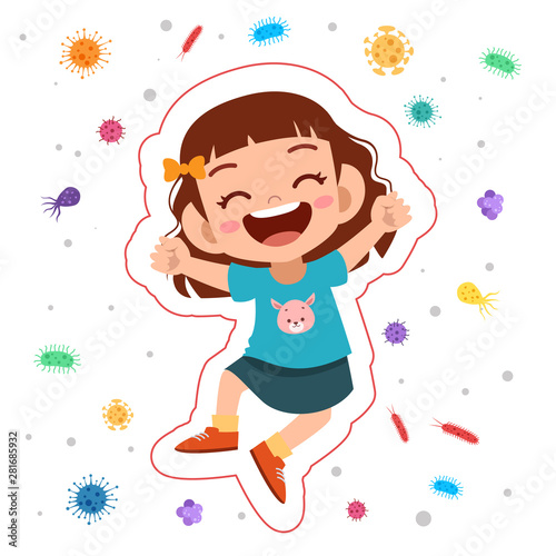 kids immune protection system vector illustration