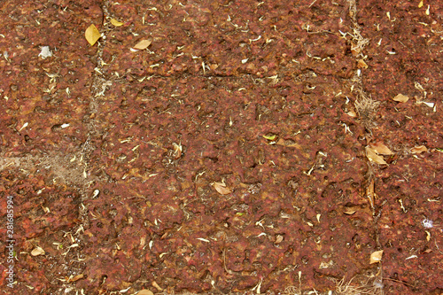 Bricks surface laterite stone. photo