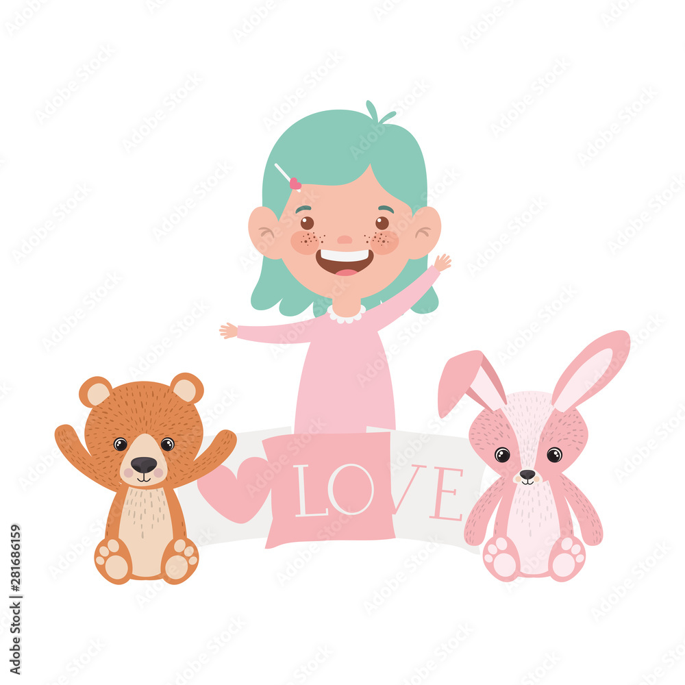 Naklejka premium Isolated girl cartoon design vector illustration