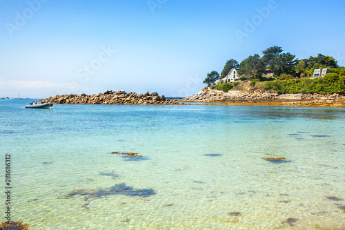 Ile de Batz Island with a beach in the summer, Bretagne, France, French Atlantic