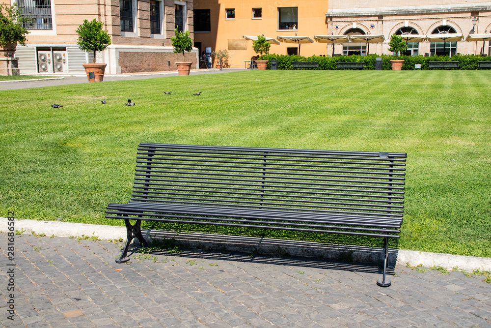 Garden benches in a wooded park great for rest, around the world (collection of benches) Garden benches in a wooded park great for rest, around the world (collection of benches)