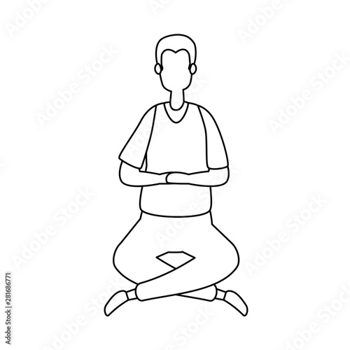 elegant businessman seated in lotus position