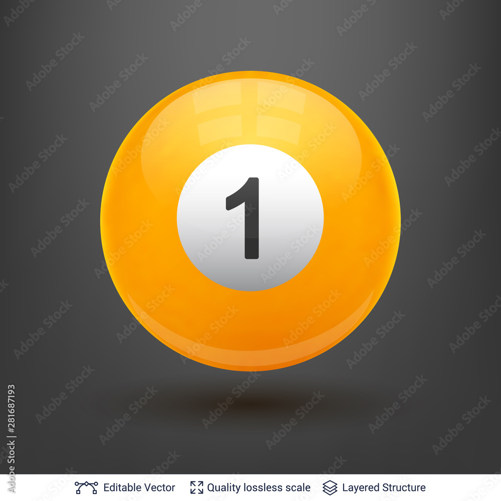 Billiard snooker pool ball with number. Billiard snooker pool ball with number.